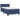 Pat box spring cu saltea, albastru, 80x200 cm, textil