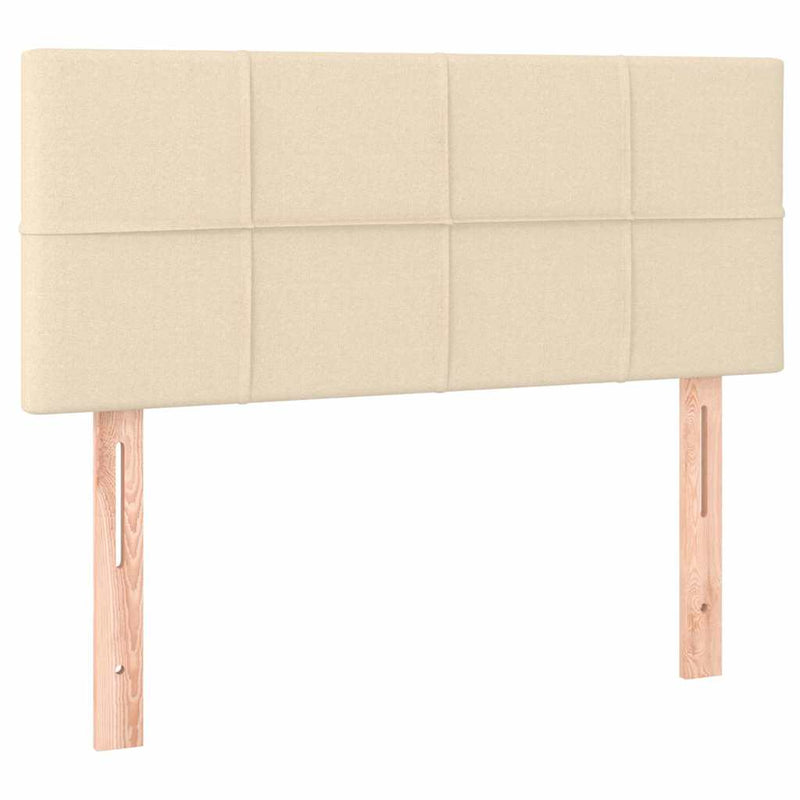 Pat box spring cu saltea, crem, 90x190 cm, textil