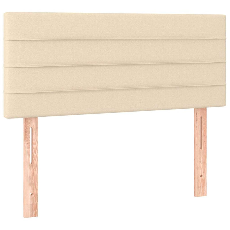 Pat box spring cu saltea, crem, 80x200 cm, textil