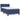 Pat box spring cu saltea, albastru, 100x200 cm, textil