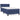 Pat box spring cu saltea, albastru, 80x200 cm, textil