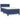 Pat box spring cu saltea, albastru, 90x190 cm, textil