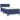 Pat box spring cu saltea, albastru, 90x200 cm, textil