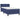 Pat box spring cu saltea, albastru, 90x200 cm, textil