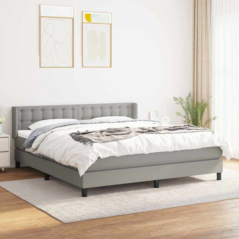 Pat continental, gri deschis, 180x200 cm, material textil