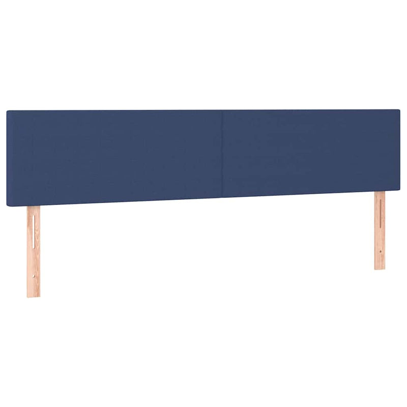 Pat continental cu saltea, albastru, 160x200cm, material textil