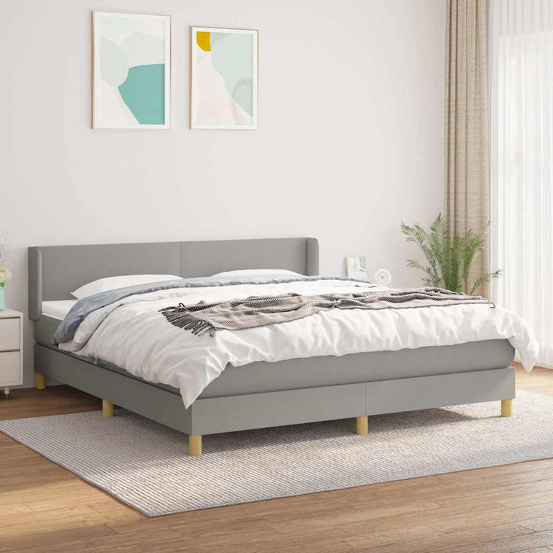 Pat continental, gri deschis, 180x200 cm, material textil