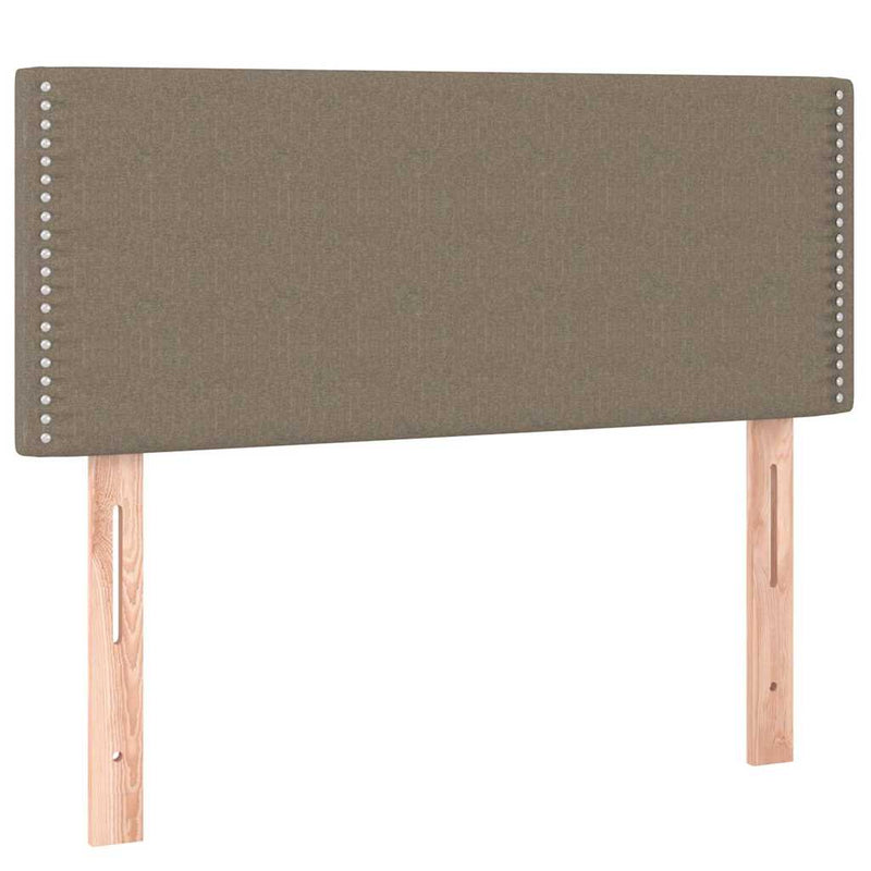 Pat box spring cu saltea, gri taupe, 90x200 cm, textil