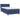 Pat box spring cu saltea, albastru, 90x190 cm, textil