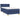 Pat box spring cu saltea, albastru, 80x200 cm, textil