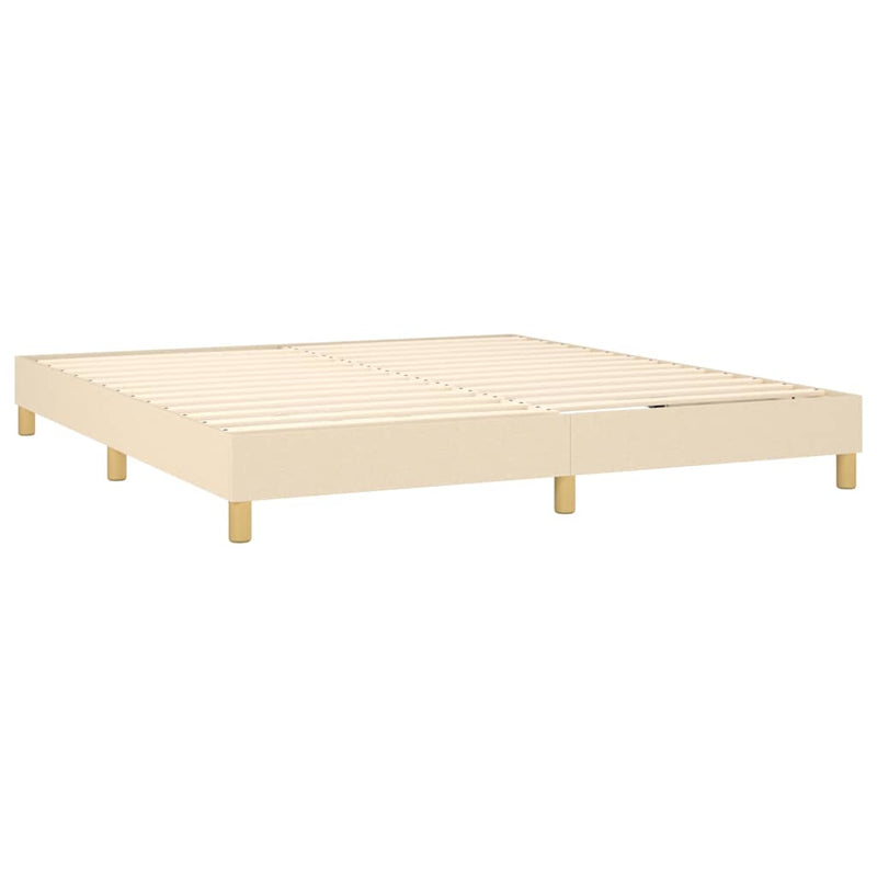 Pat continental cu saltea, crem, 180x200 cm, textil
