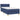 Pat box spring cu saltea, albastru, 90x190 cm, textil
