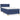Pat box spring cu saltea, albastru, 100x200 cm, textil