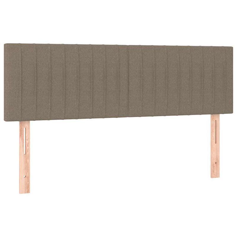 Pat box spring cu saltea, gri taupe, 140x200 cm, textil