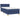 Pat box spring cu saltea, albastru, 80x200 cm, textil