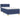 Pat box spring cu saltea, albastru, 90x190 cm, textil