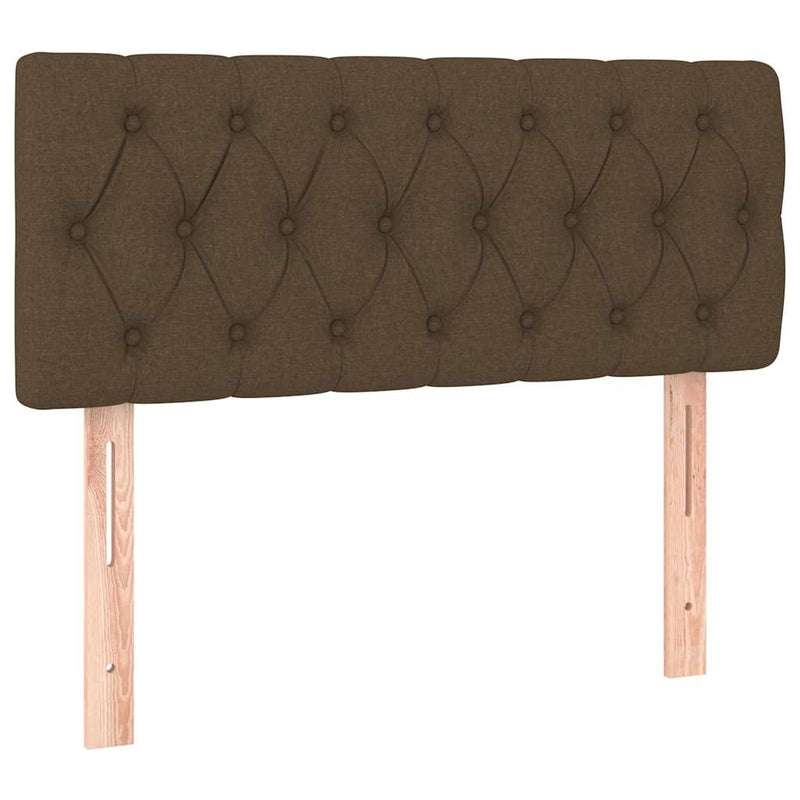Pat box spring cu saltea, maro închis, 90x200 cm, textil