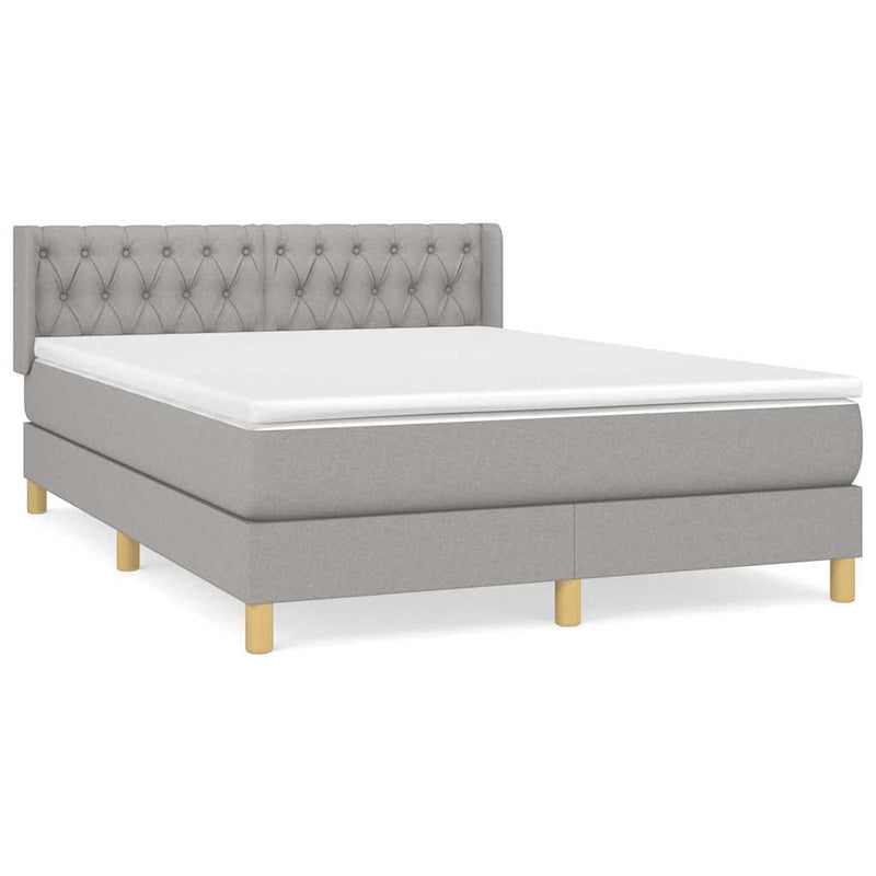 Pat continental, gri deschis, 140x200 cm, material textil