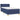 Pat box spring cu saltea, albastru, 80x200 cm, textil