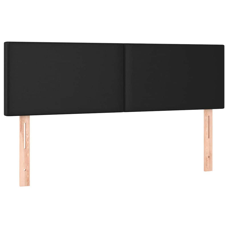 Pat box spring cu saltea, negru, 140x190 cm, piele ecologică