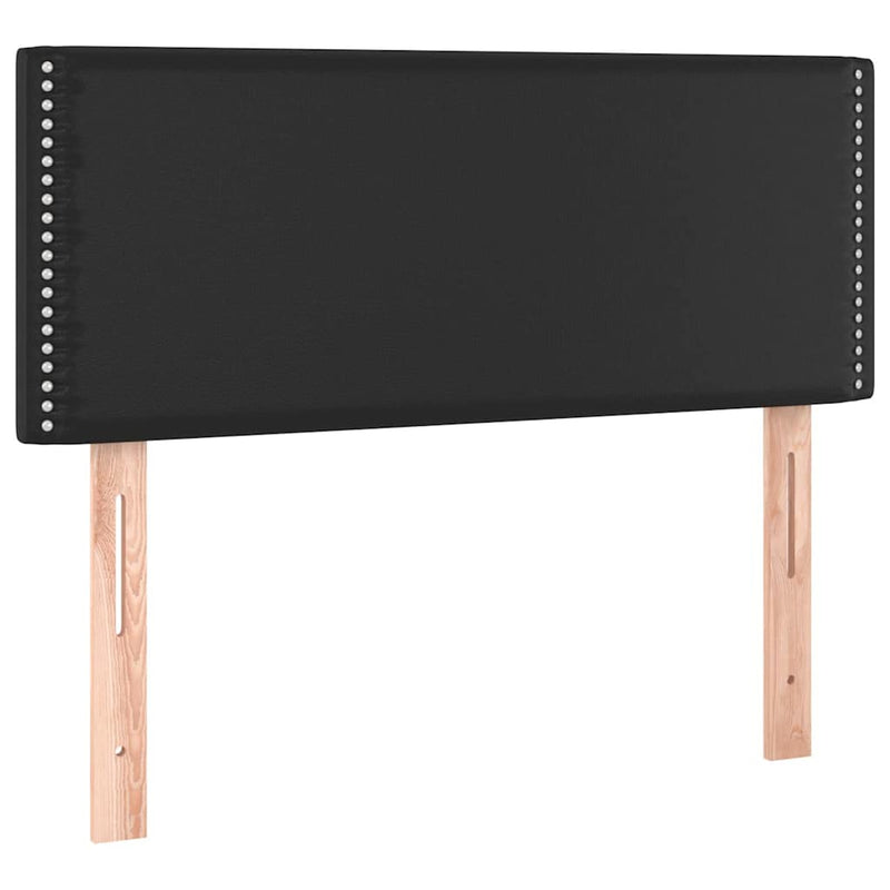 Pat box spring cu saltea, negru, 100x200 cm, piele ecologică