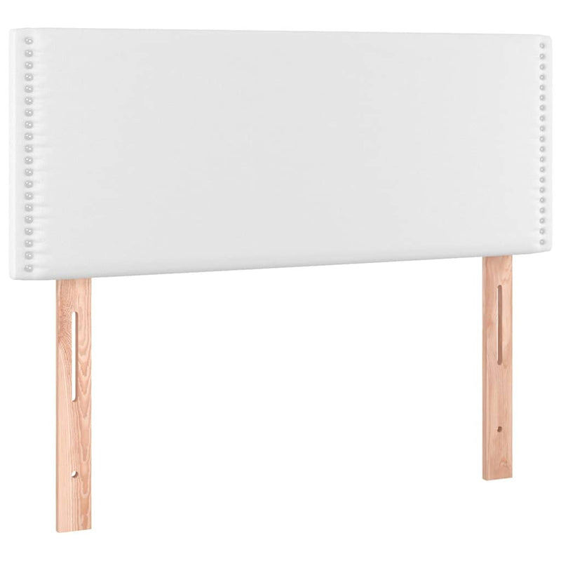 Pat box spring cu saltea, alb, 100x200 cm, piele ecologică