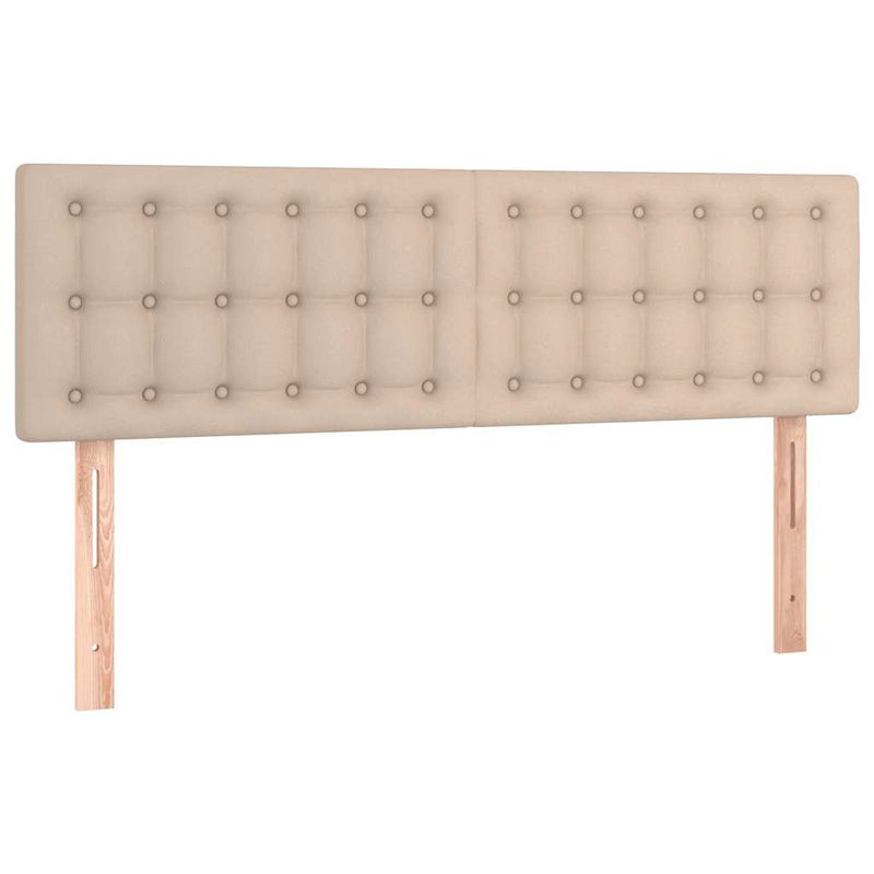 Pat box spring cu saltea, cappuccino, 140x190cm piele ecologică