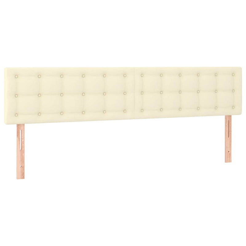 Pat box spring cu saltea, crem, 180x200 cm, piele ecologică