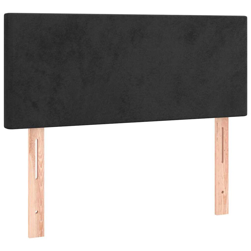Pat box spring cu saltea, negru, 80x200 cm, catifea