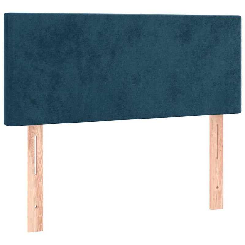 Pat box spring cu saltea, albastru închis, 100x200 cm, catifea