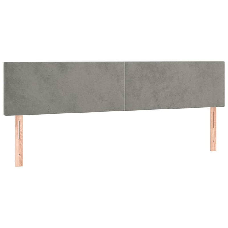 Pat box spring cu saltea, gri deschis, 180x200 cm, catifea
