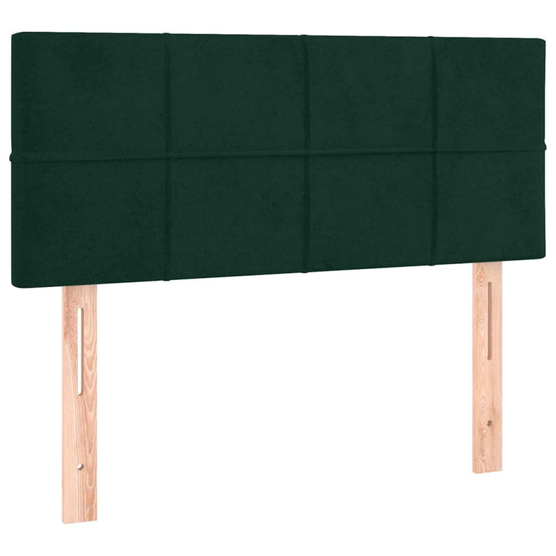Pat box spring cu saltea, verde închis, 90x190 cm, catifea