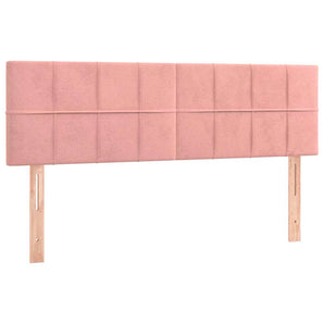 Pat box spring cu saltea, roz, 140x190 cm, catifea