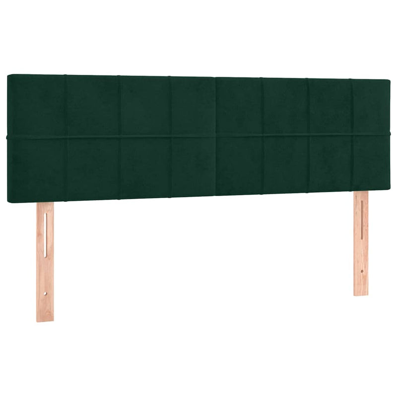 Pat box spring cu saltea, verde închis, 140x200 cm, catifea