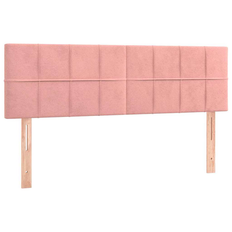 Pat box spring cu saltea, roz, 140x200 cm, catifea