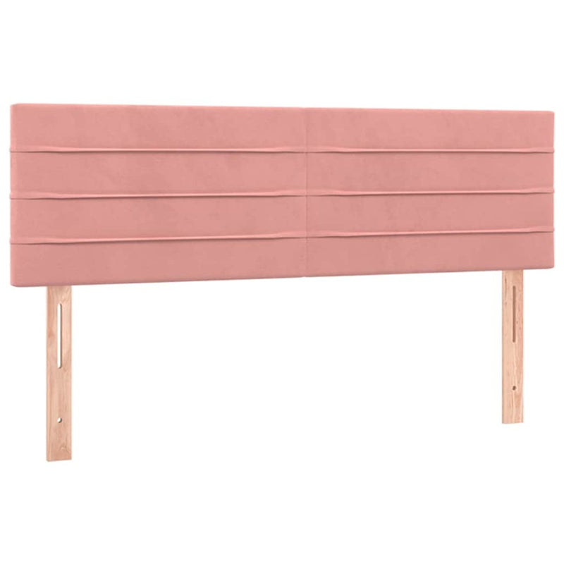 Pat box spring cu saltea, roz, 140x190 cm, catifea