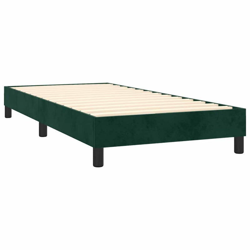 Pat box spring cu saltea, verde închis, 80x200 cm, catifea
