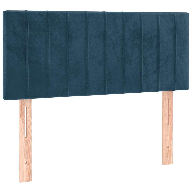 Pat box spring cu saltea, albastru închis, 100x200 cm, catifea