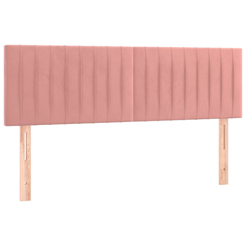 Pat box spring cu saltea, roz, 140x190 cm, catifea