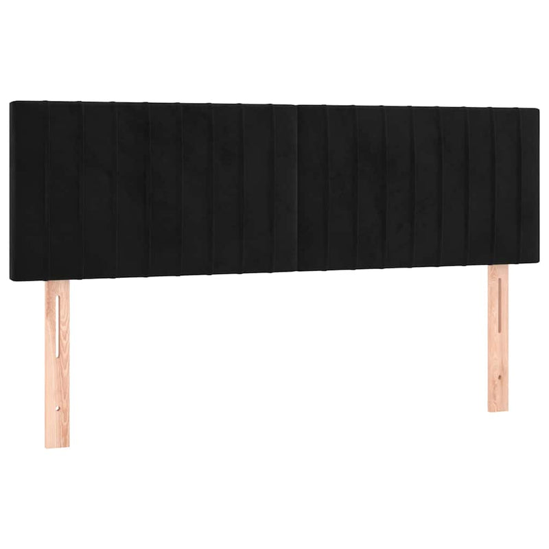 Pat box spring cu saltea, negru, 140x200 cm, catifea