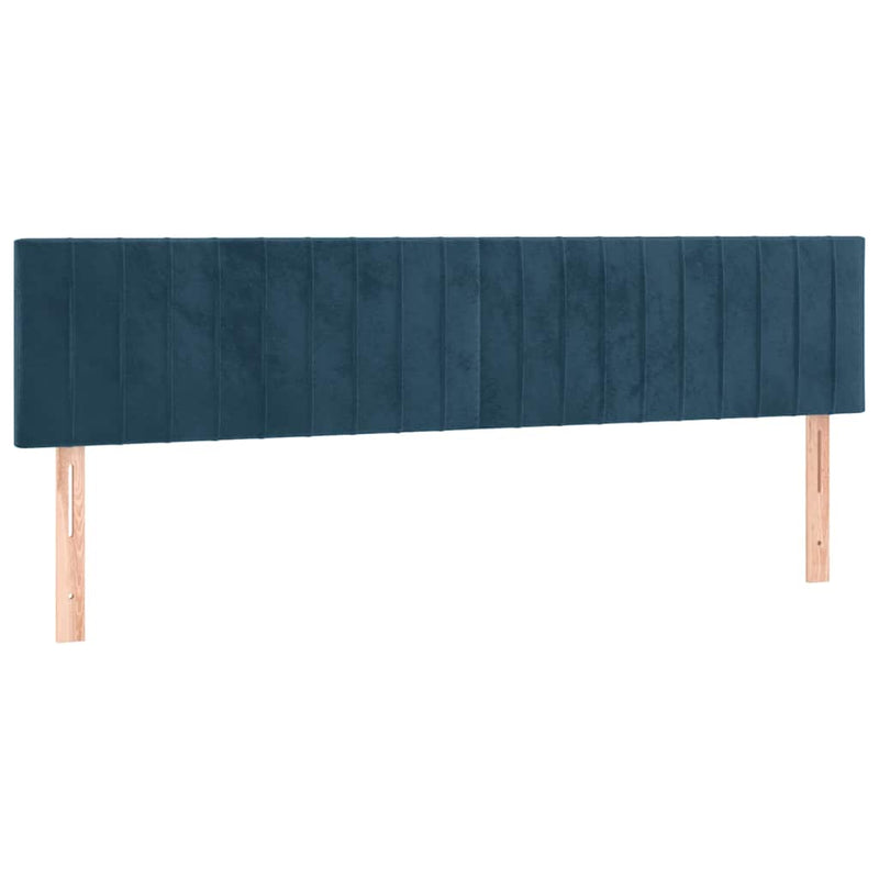 Pat box spring cu saltea, albastru închis, 160x200 cm, catifea