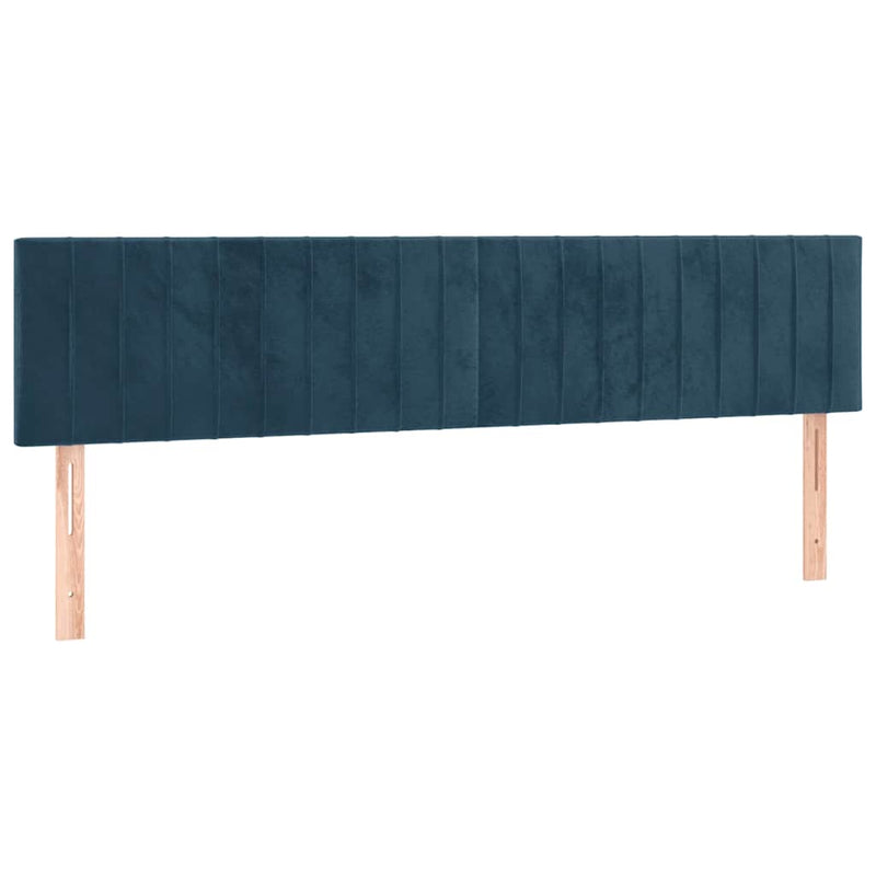 Pat box spring cu saltea, albastru închis, 200x200 cm, catifea