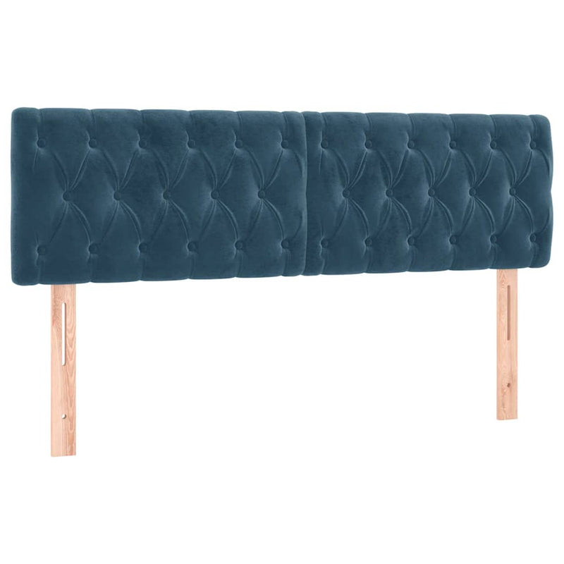 Pat box spring cu saltea, albastru închis, 140x200 cm, catifea