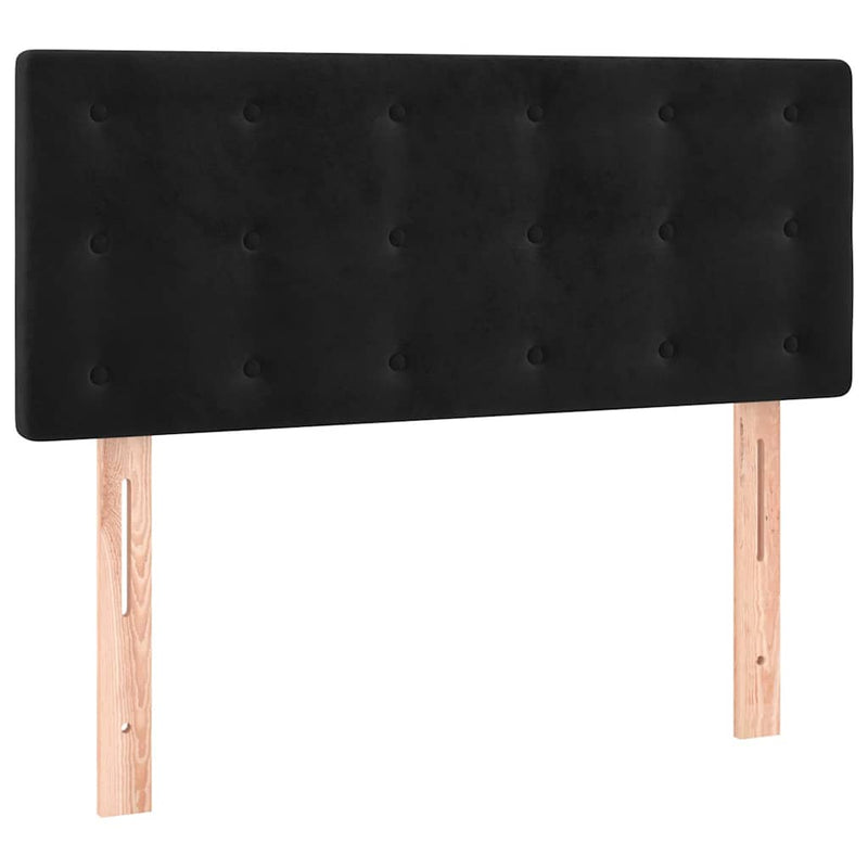 Pat box spring cu saltea, negru, 90x190 cm, catifea