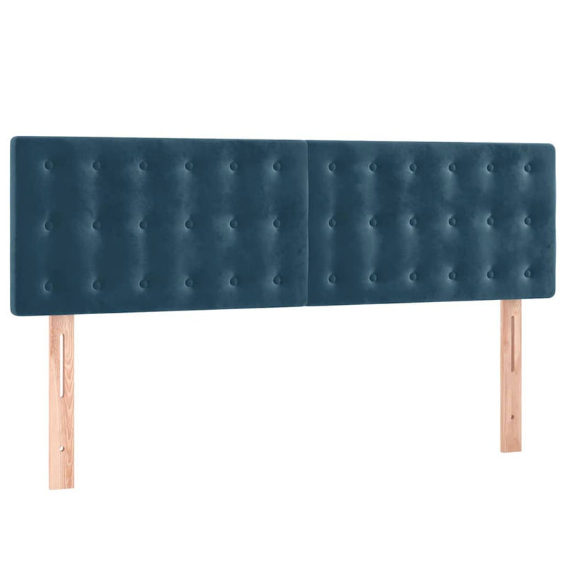 Pat box spring cu saltea, albastru închis, 140x200 cm, catifea