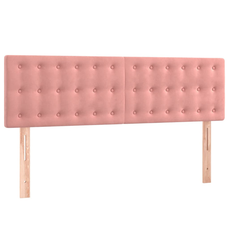 Pat box spring cu saltea, roz, 140x200 cm, catifea