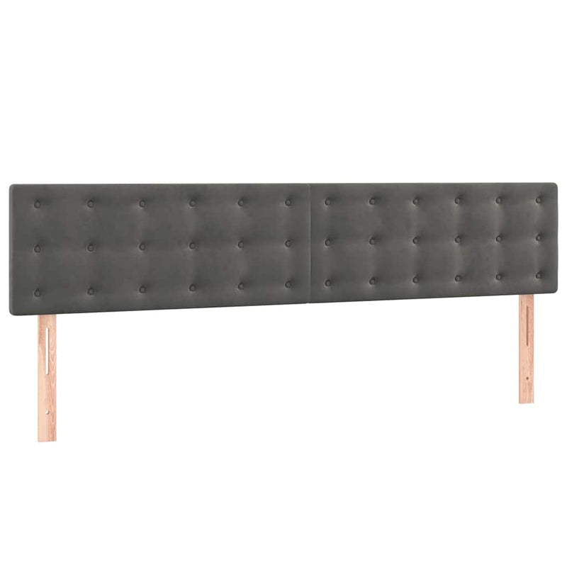 Pat box spring cu saltea, gri închis, 160x200 cm, catifea
