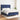 Pat box spring cu saltea, albastru, 140x200 cm, textil