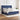 Pat continental cu saltea, albastru, 160x200cm, material textil
