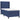 Pat box spring cu saltea, albastru, 90x190 cm, textil